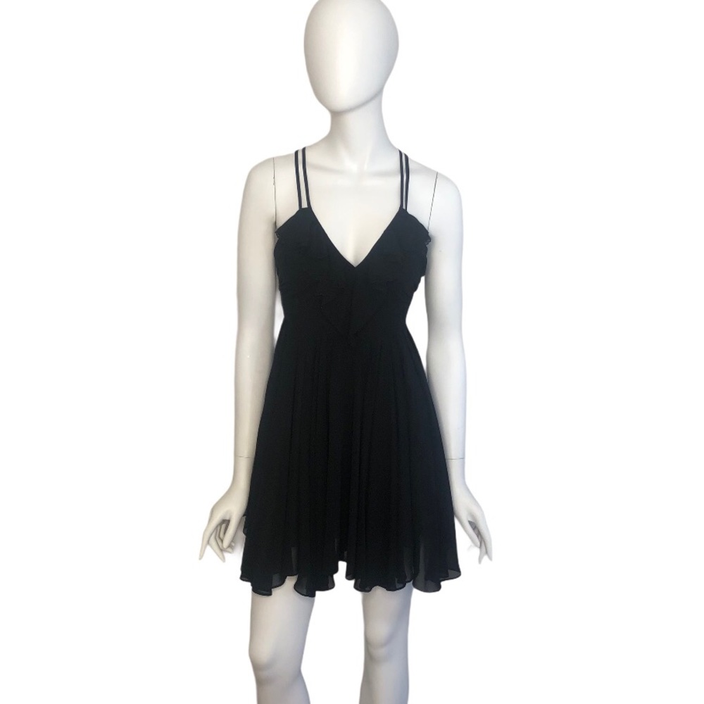Guess Backless Ruffle Black Dress Size 1
